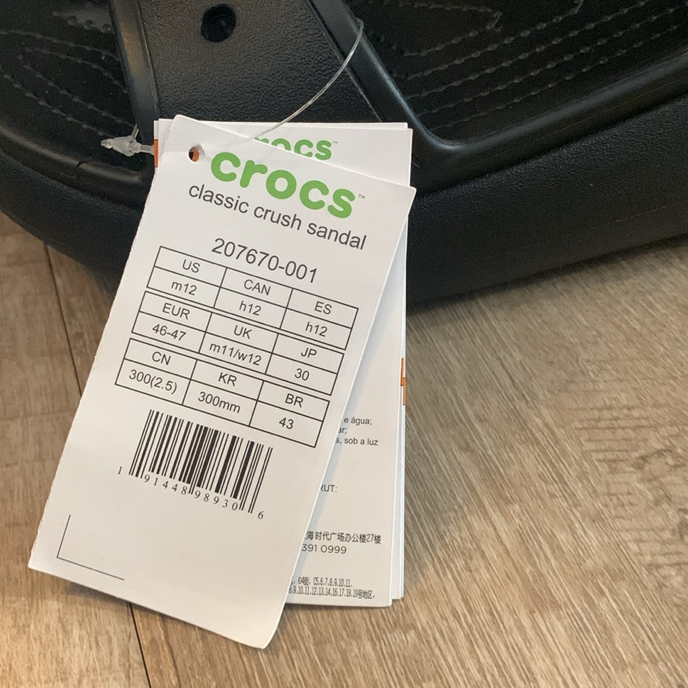 Crocs Crush Clogs Jibbitz Size 12 Black Men’s - Picture 5 of 7